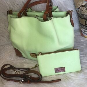 Dooney & Bourke pebble leather satchel key lime Brenna